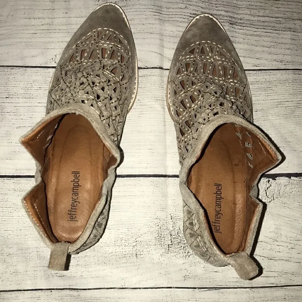 Jeffrey Campbell Taggart Suede Cutout Booties